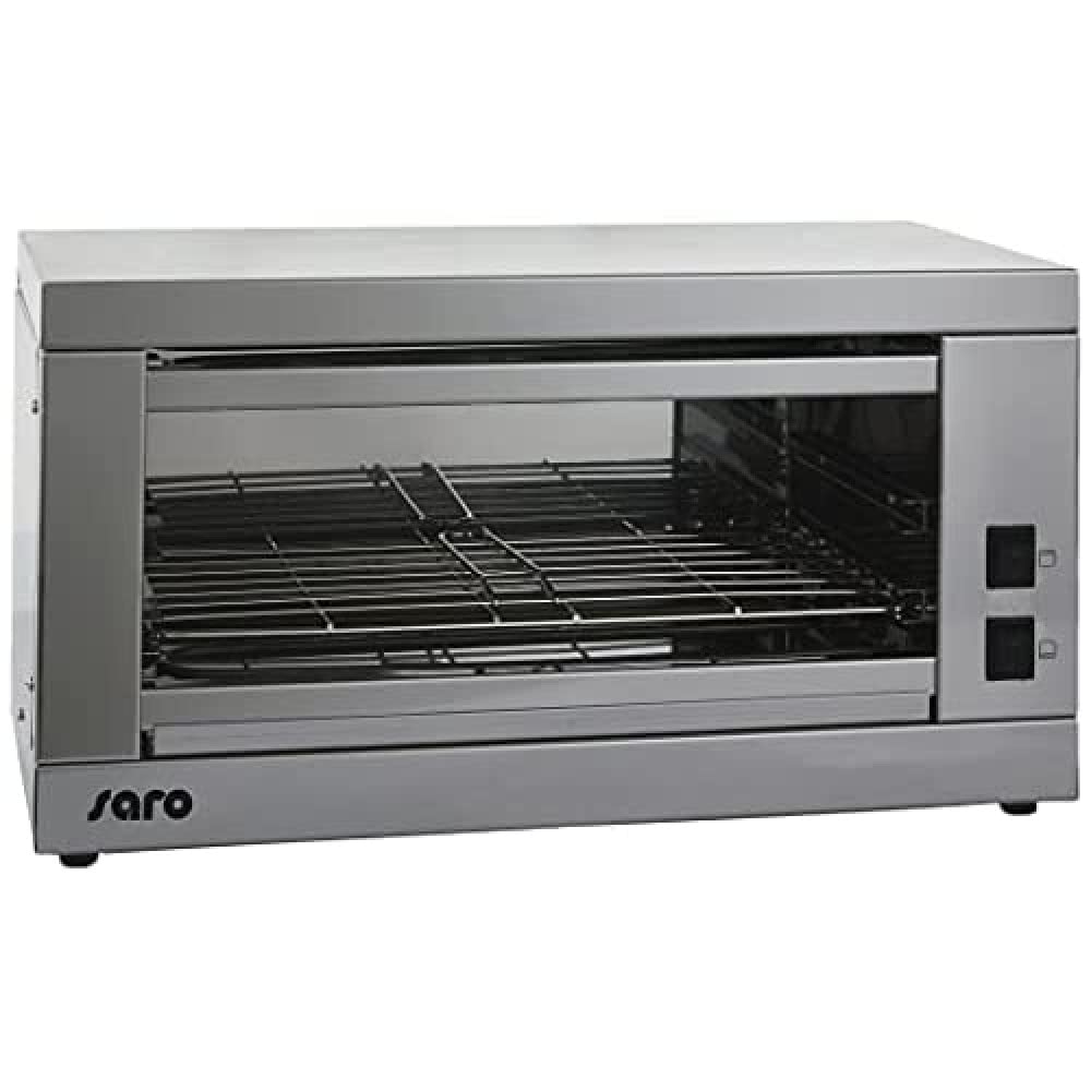 SARO CIVAS Tostadora para 6 tostadas, acero inoxidable, calor superior e inferior conmutable por separado, bandeja recogemigas, 2 niveles de calor, 2,2 kW, 535 x 270 x 275 mm