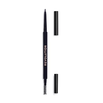 Revolution, Precise Brow Pencil, Dual-Sided, Ultra-Fine Pencil Tool, Includes Spoolie Brush, Vegan & Cruelty-Free, Ebony