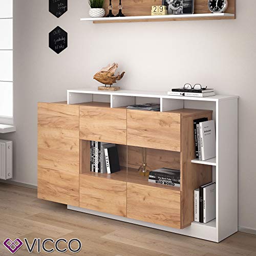 Vicco Woonwand Linnea, aanbouwwand, sideboard, lowboard, wandplank, woonkamer, kast (Sideboard) - Image 5