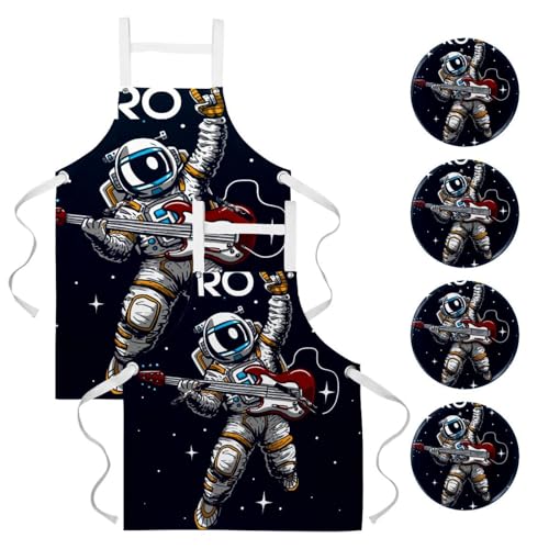 Tablier de cuisine lot de 2 pour serveur restaurant bistrot bar et ménage multicolore