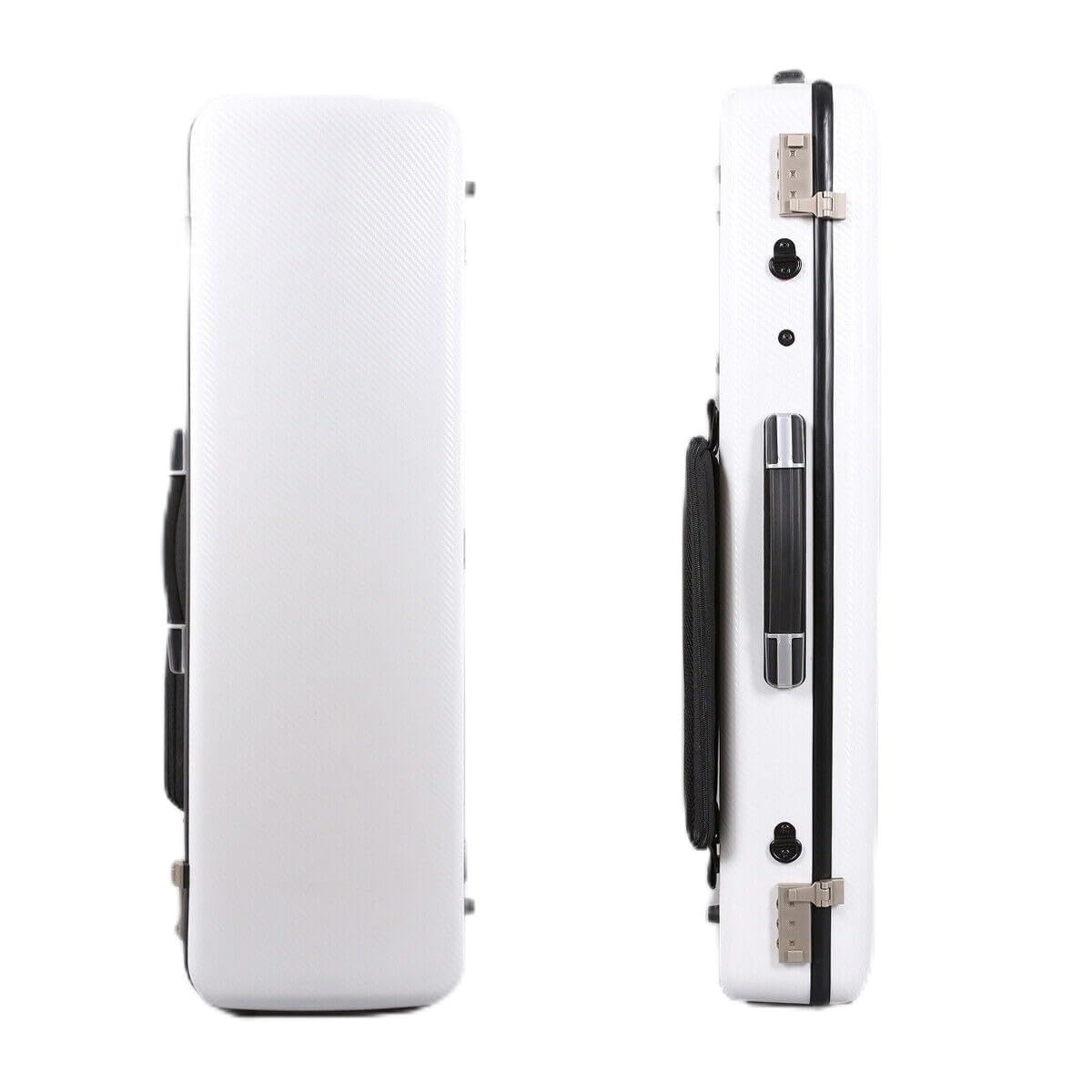 Custodia per violino 4/4 in fibra di carbonio, rettangolare, con codice di blocco, leggera e colorata, con tracolla resistente, colore bianco con codice di blocco