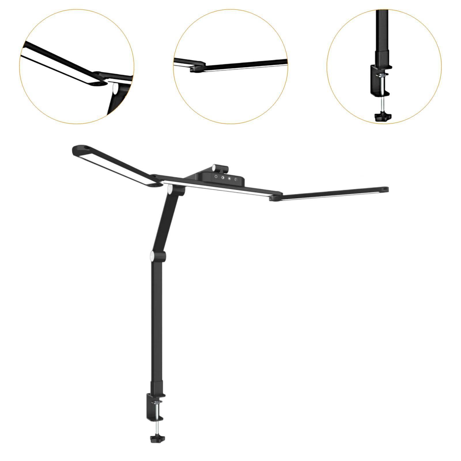 MagiDeal Lampada da scrivania a LED con morsetto Lampada da lettura Telecomando Braccio regolabile Lampada da scrivania Lampada da tavolo per studio Computer
