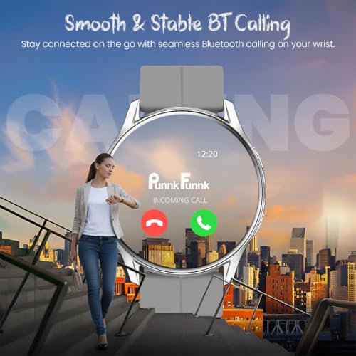 Image of PunnkFunnk Active 2 Smartwatch, 1.39 inch HD Round Display, Bluetooth Calling, Heart Rate & SPO₂, 100+ Sports Modes, IP67, Long Battery Life for Men & Women (Magnetic Grey)