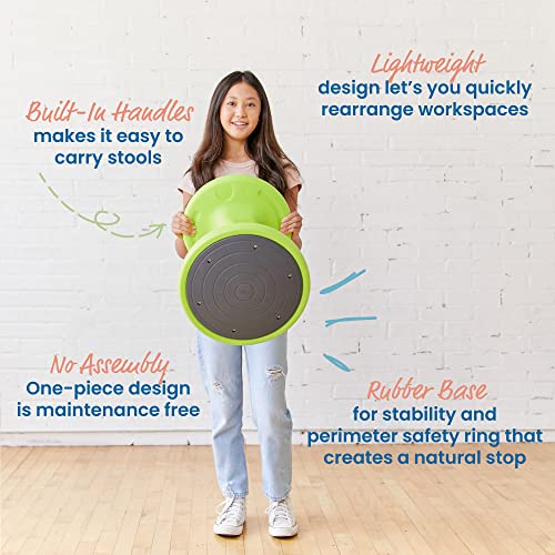 Image of ECR4Kids Twist Active Wobble Stool, 18in Seat Height, Classroom Furniture, Lime Green