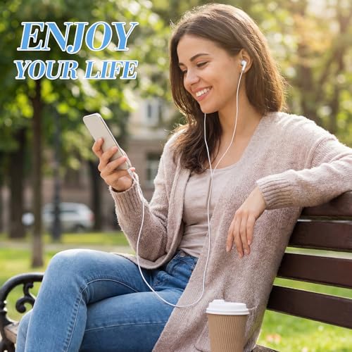 Image of Konohan 500 Pcs Bulk Earbuds with Wire Basic Headphones in Ear for Libraries Laptop, No Microphone 3.5 mm Jack Earbuds Dot Headphones, Individually Bagged (White)