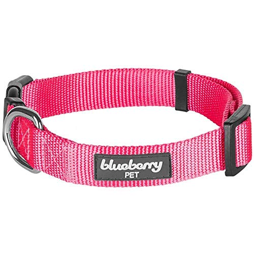 Blueberry Pet Essentials 22 Colors Classic Dog Collar, French Pink, Medium, Neck 14.5