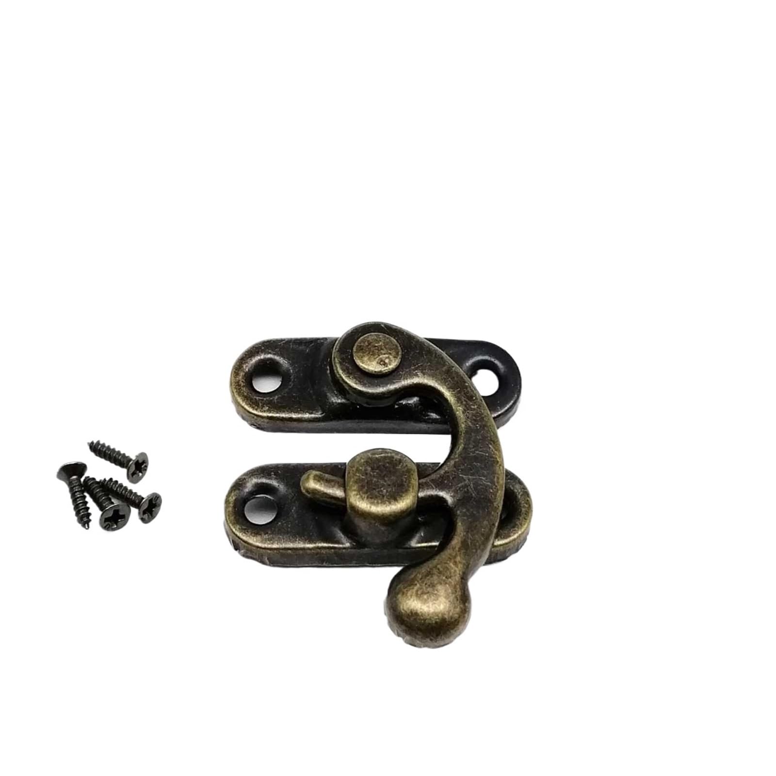 12pcs Box Toggle Latch Hasp Hook Lock Closure for Wooden Jewelry Chest Case Leather Bag Handbag Suitcase with Screw for Boxes v(Medium Antique Brass)