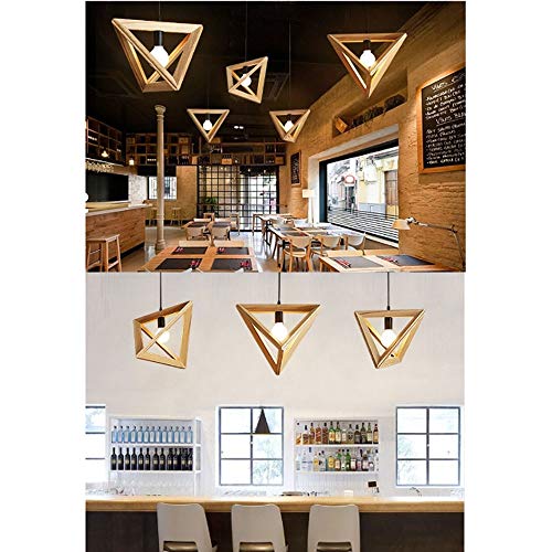 Lámpara de araña de madera para dormitorio nórdico o cafeterías modernas 6