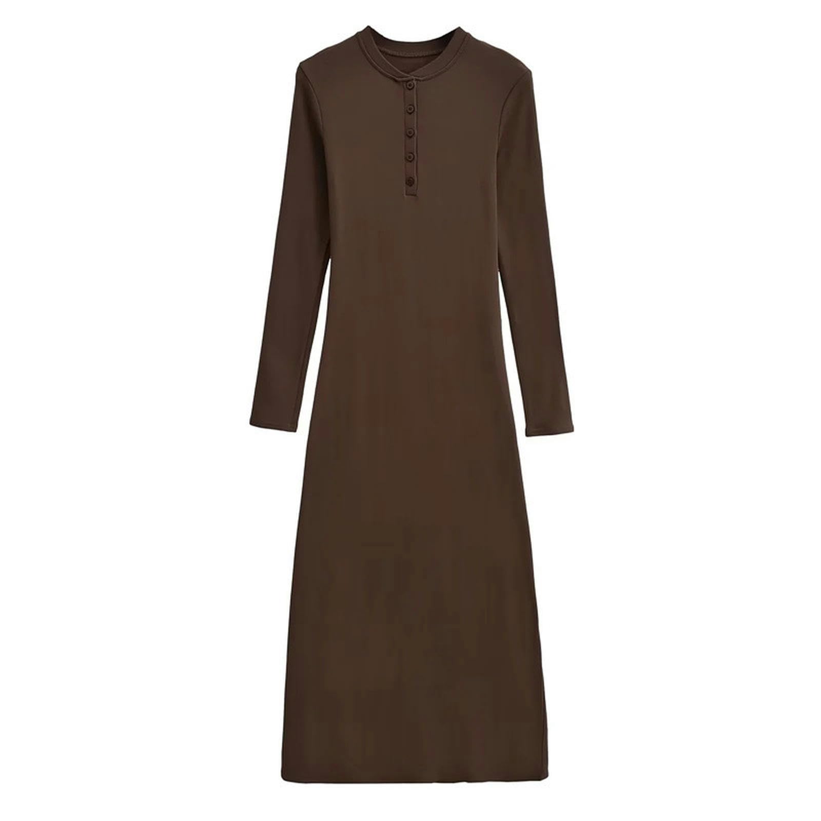 Robe trapèze en velours marron idéale pour vos sorties d'hiver