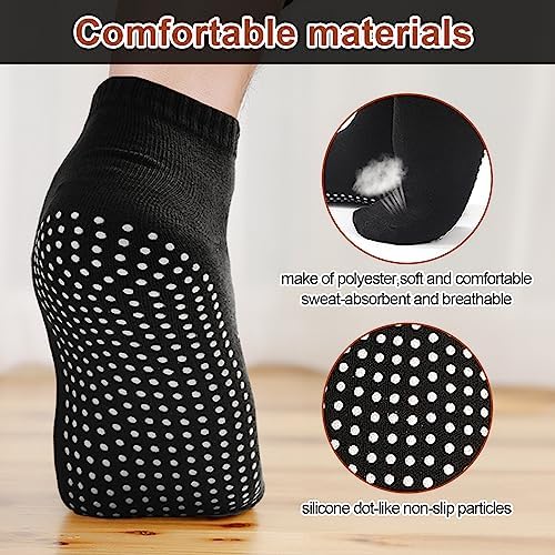 wlertcop 5 Pairs Non Slip Yoga Socks Pilates Socks Unisex Gripper Socks Silicone Dot Grip Socks Anti Slip Grips Socks for Yoga Workout Ballet Hospital Socks Adults Non Slip Socks