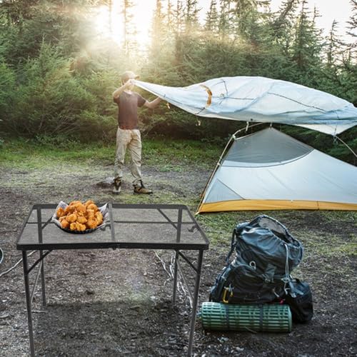 Table de pique-nique pour barbecue résistante à la chaleur avec rallonge