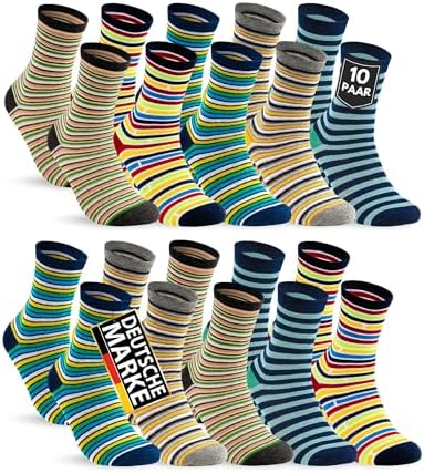 10 Paar Kinder Socken Jungen & Mädchen Baumwolle Kindersocken
