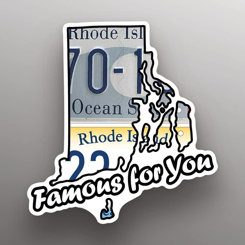Check6Famous for You | Rhode Island | State Shape | Great Gift Idea|Single |5 Inch Magnet | Made in The USA | Car Auto Tool Box RefrigeratorMagnet |S11864