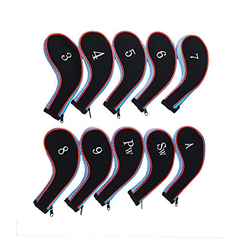 Txian Lot de 10 housses de protection en néoprène pour clubs de golf en fer