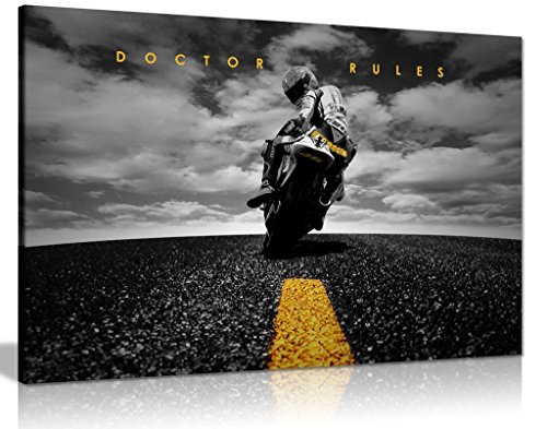 Panther Print Doctor Rules Valentino Rossi Yamaha MotoGP Impression sur Toile Murale 76,2 x 50,8 cm