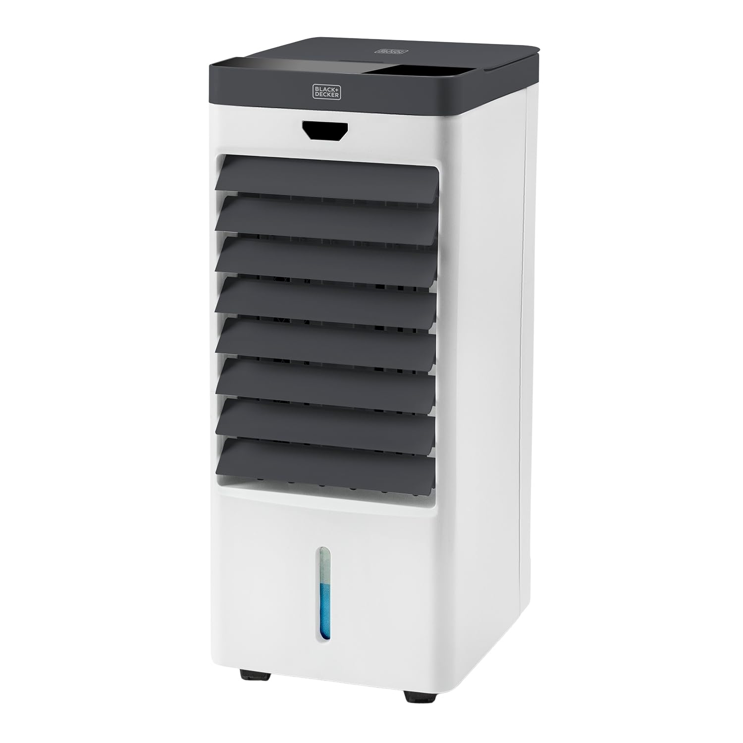 BLACK+DECKER - Raffrescatore evaporativo 75W | 5 L | Oscillante | Display digitale | Telecomando | Timer 7,5 h | 3 velocità e modalità | 4 contenitori per ghiaccio | Ruote