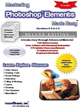 Mastering Photoshop Elements Made Easy Training Tutorial v. 5.0 & 4.0 - Learn how to use Adobe Photoshop Elements e Book Manual Guide