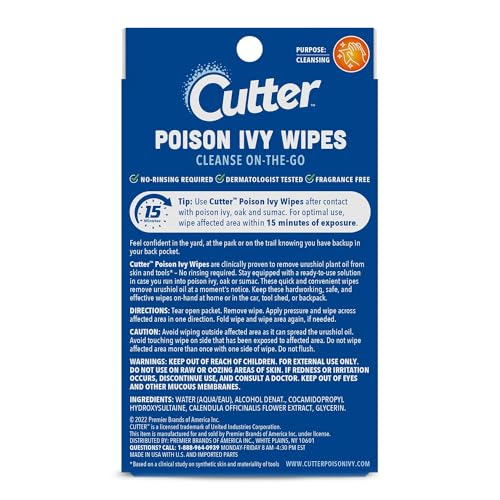 Image of Cutter Poison Ivy Scrub and Wipes Bundle (4.0 oz + 12ct) - Fast Relief & Protection Against Poison Ivy, Oak, & Sumac - Soothing Anti-Itch Formula - Outdoor Skin Care - Perfect for Hikers and Gardeners