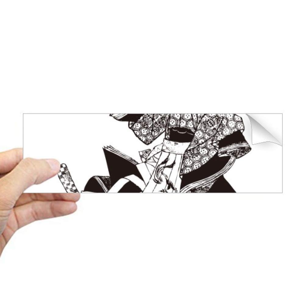 Autocollant japonais pour fenêtre motif kimono deco salon zen