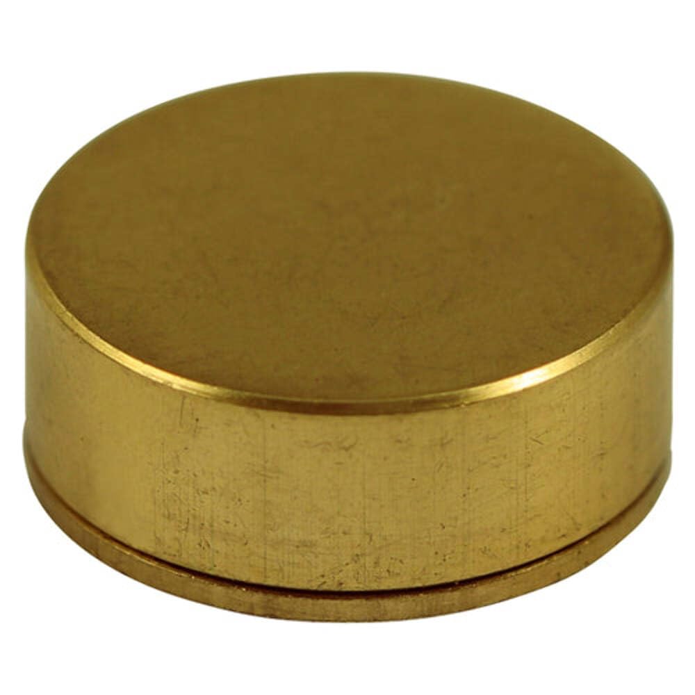Timco - Threaded Screw Caps - Solid Brass - Polished Brass Size 12mm - 4 Pieces