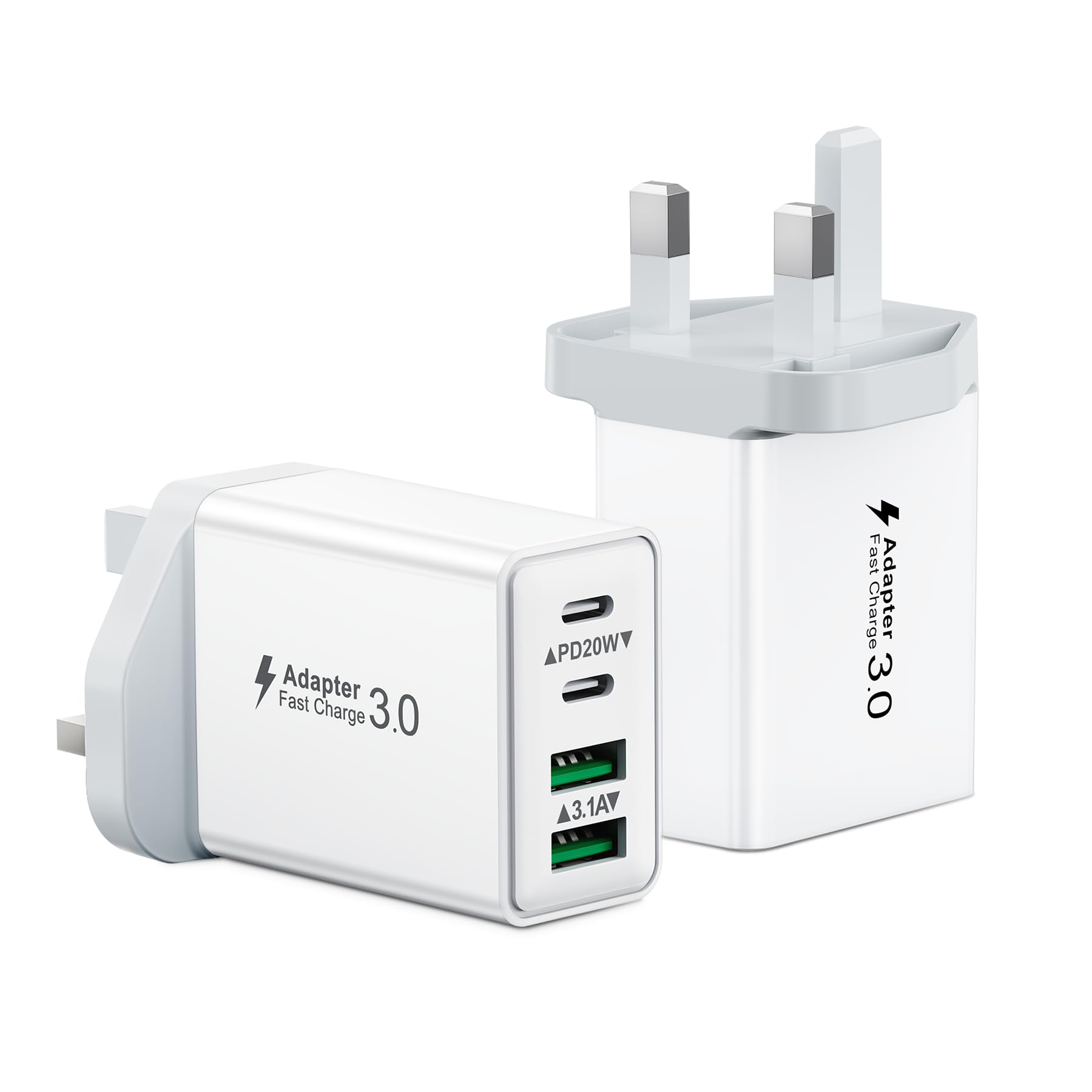 USB C Plug Fast Charge, 40W Multi USB Plug UK Fast Charger Plug 4-Port Dual Port 20W USBC Power Adapter+QC Wall Charger Head Type C Charging Plug for iPhone 17 16 15 14 13 12 11 Pro Max,iPad,Samsung — view 9