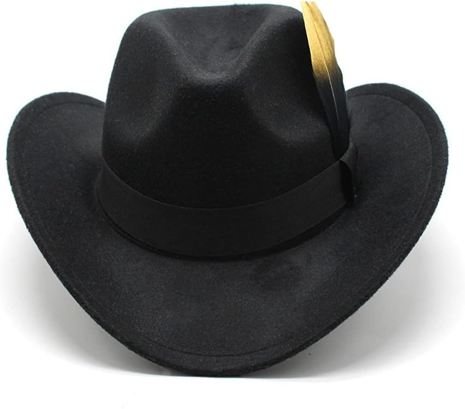 Western Cowboy Hat Woolen Jazz Men and Women Ethnic Autumn and Winter Felt Big Brim