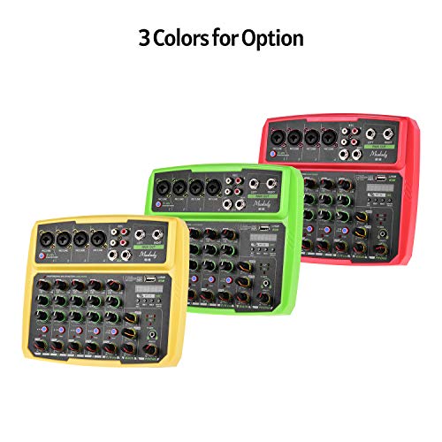 Tomshin B6 portátil de 6 canais de mixagem de áudio console de mixagem USB compatível com conexão BT