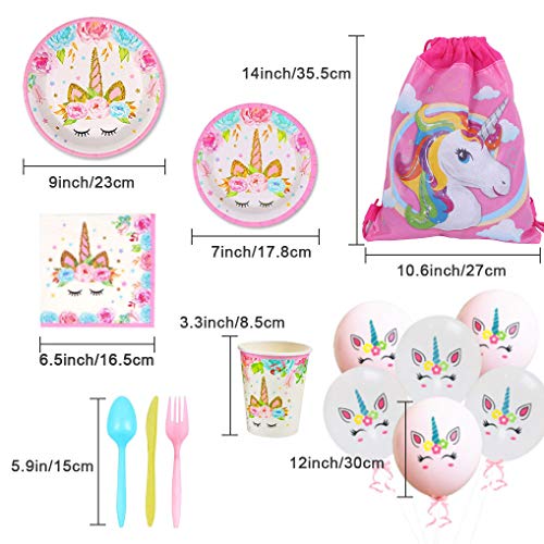 Yidaxing 131 stuks decoraties verjaardag eenhoorn party kit tafelkleed afdekking alles goed voor verjaardag banner tas… - Image 4