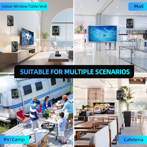 Image of 3600+ Miles Range TV Antenna Indoor, 2026 Updated Digital TV Antenna for Smart TV Indoor with Amplifier Signal Booster, HDTV Antenna for Local Channels Supports 8K 4K1080p All TVs-38ft Coaxial Cable