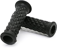 Vista 11 de Par retro de goma motocicleta mango agarre 7/8 "0.866 in Bar End Grips universal para Cafe Racer moto manillar agarre