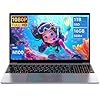 Portátil de 15,6 pulgadas, 12ª CPU Quad Core N100 (hasta 3,4 GHz), 16 GB RAM 1 TB SSD, portátiles IPS FHD 2K, WiFi 2.4G/5G, cámara web, tipo C con todas las funciones, batería de gran capacidad