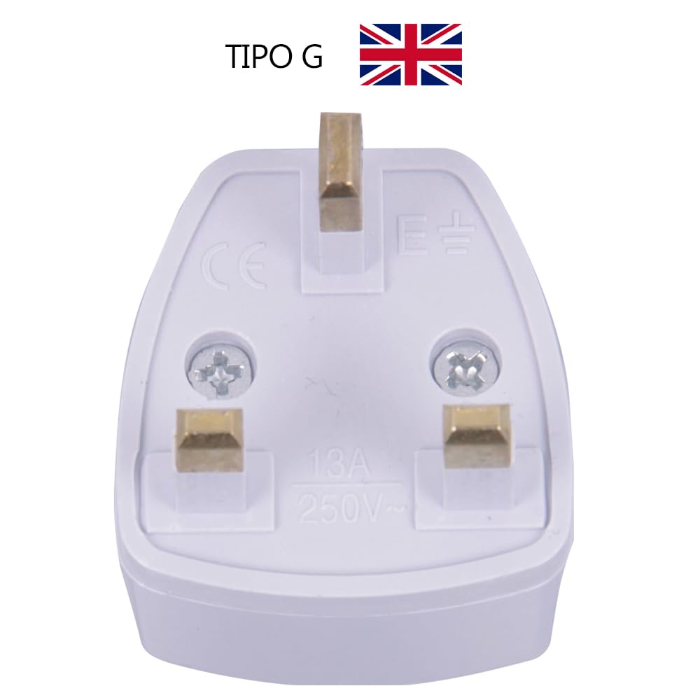 Adattatore universale da viaggio tipo G, bianco