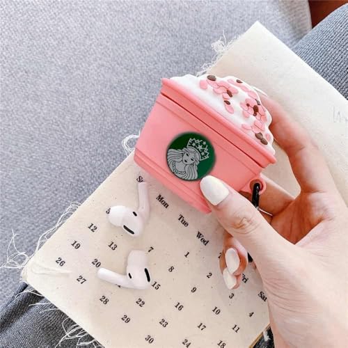 Image of Silicone Case Compatible for Apple Airpods 4 (2024) Cute Design for AirPods 4 with Active Noise Cancellation (ANC) with Keychain Hook Shockproof Protective Case (StarCup Pink)
