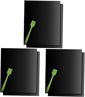 Housoutil 9 Pçs Escova Para Grelhar Folhas Para Grelhar Tapetes Para Assar Tapetes Para Grelhar Tapete Para Churrasco Tapete Para Churrasco Rede Para Churrasco Chapa Redonda De Vidro Preto