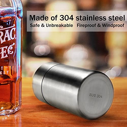 Image of Car Ashtray with Lid Smell Proof Stainless Steel Portable Ash Tray for Car Cup Holder Detachable Windproof Extinguished Cigarette Bucket Automotive Ashtrays for Outdoor Home Office Silver