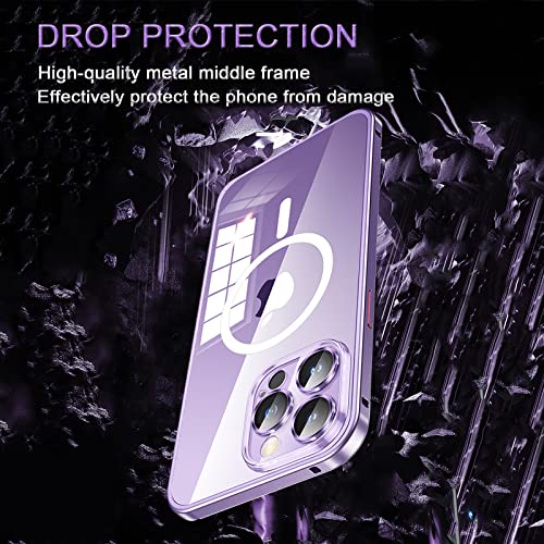 Coque magnétique iPhone 14 Plus transparente en polycarbonate et aluminium
