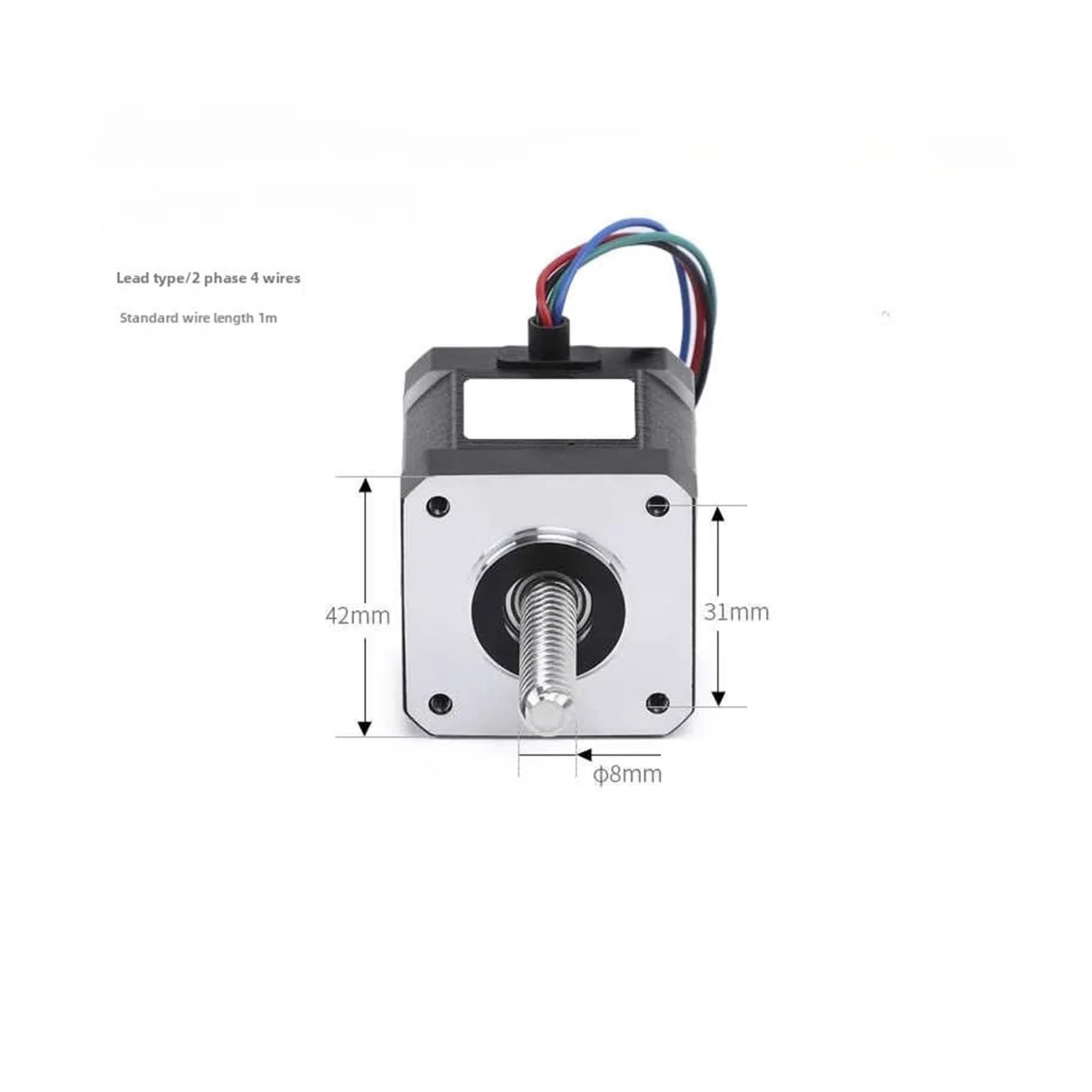 Motore passo-passo lineare NEMA17, vite lineare T8 non prigioniera Motore passo-passo lineare passante da 42 mm for stampante 3D CNC(T8 4mm lead,200mm Lead screw)