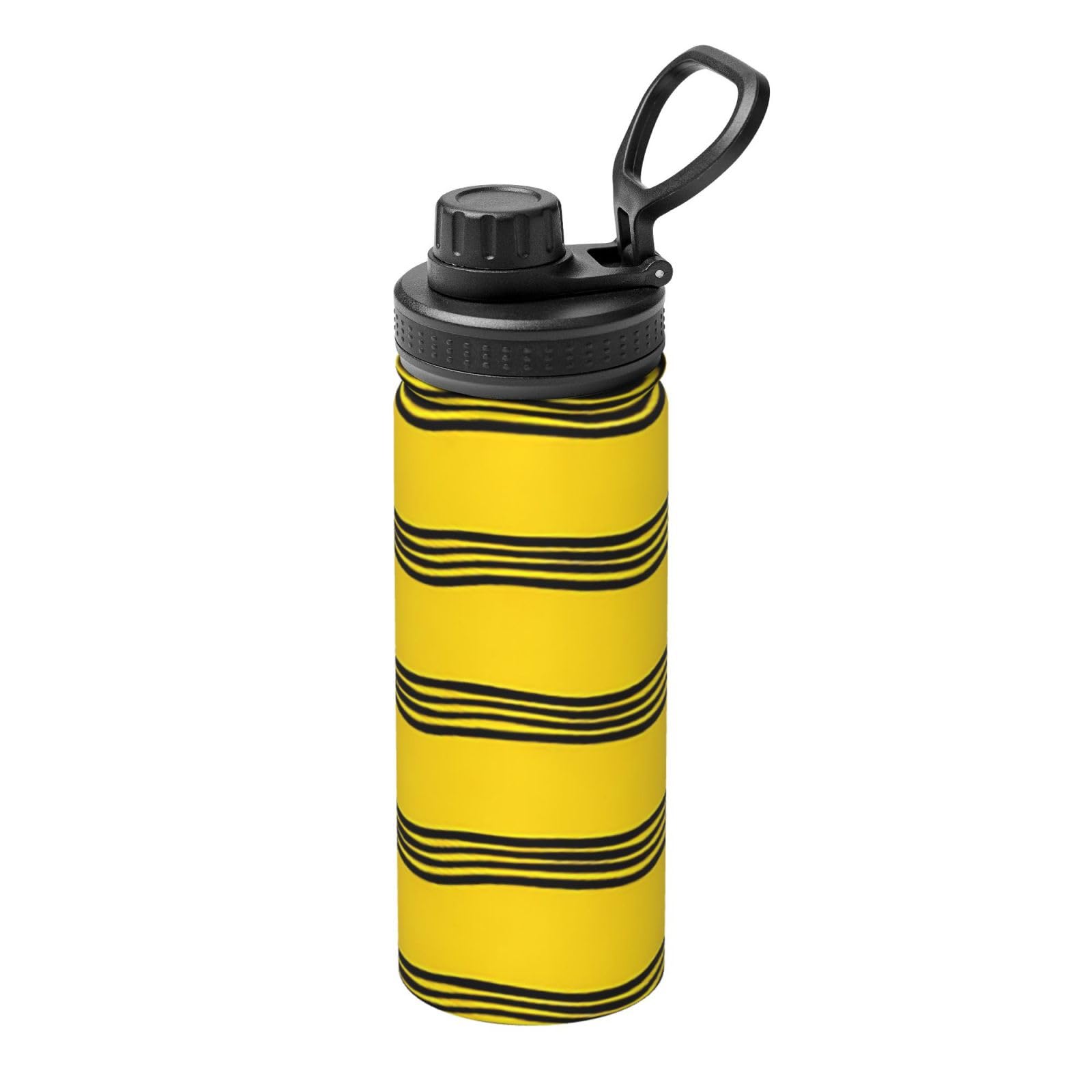 Golden Ripple Print 500 ml izolowana sportowa butelka na wodę ze stali | Szczelna konstrukcja, nadruk na całej powierzchni, utrzymuje ciepło i zimno, idealna do uprawiania sportu, na kemping
