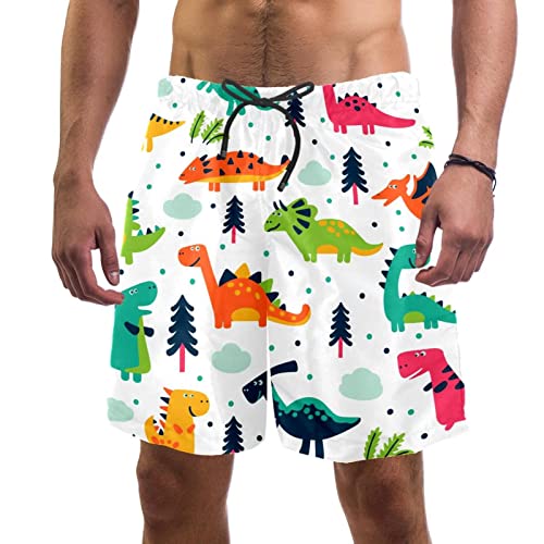 Short de plage motif de dinosaures HadHfun pour les vacances et le surf