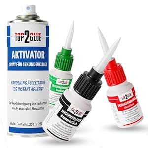 Top2Glue 3x Sekundenkleber+Aktivator Set