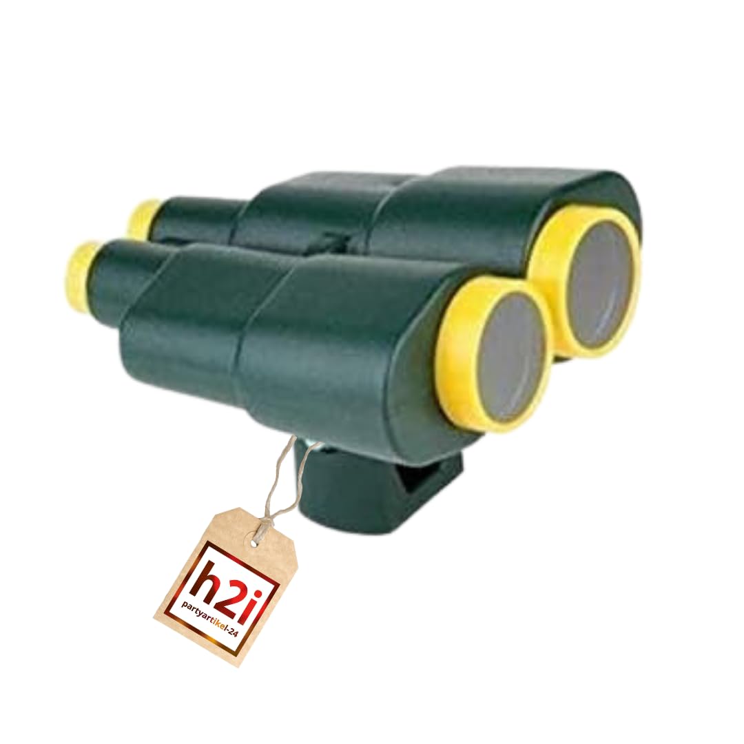h2i Jumelles XL - Fixe - Accessoires robustes pour constructions de jardin & tour de jeu - Sans fonction optique - Vert/Jaune
