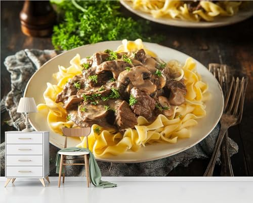 Peel and Stick Wallpaper Homemade Hearty Beef Stroganoff Large Wall