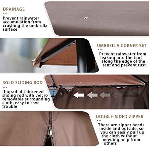 Fdw Canopy Tent Gazebo 10' X 13' Grill Gazebo For Patios Bbq Outdoor Patio Large Garden Top Gazebo With Sidewall Party Tent #TOP5