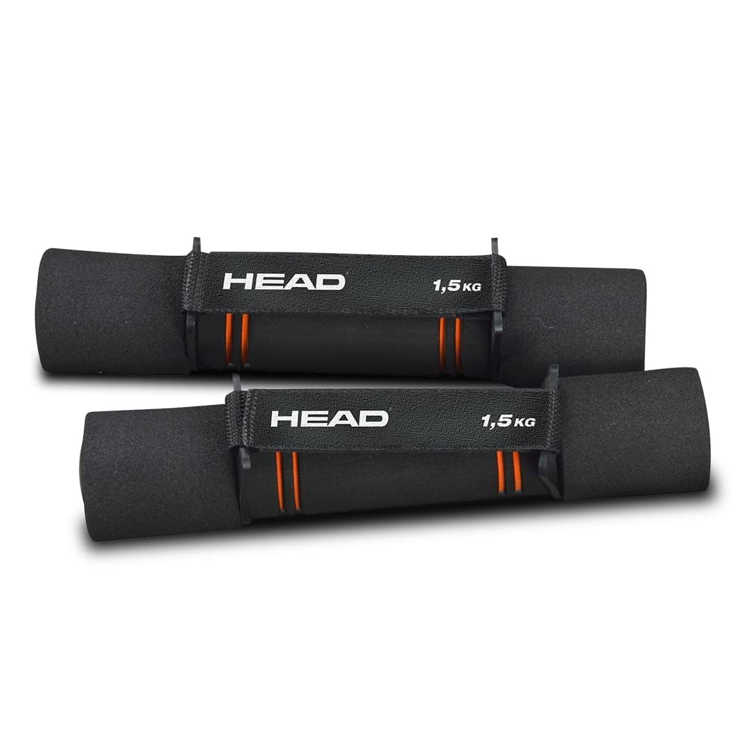 HEAD Soft Dumbbell Set - 0.5Kg x 2 | Soft Rubber Dumbbells with Comfy Hand Straps | Dumbbells Set for Home Gym | Home Gym Set | Fitness Dumbbell | Weights for Home Gym Men & Women | Black & Orange (B0BWMS6M8M) Amazon Price History, Amazon Price Tracker