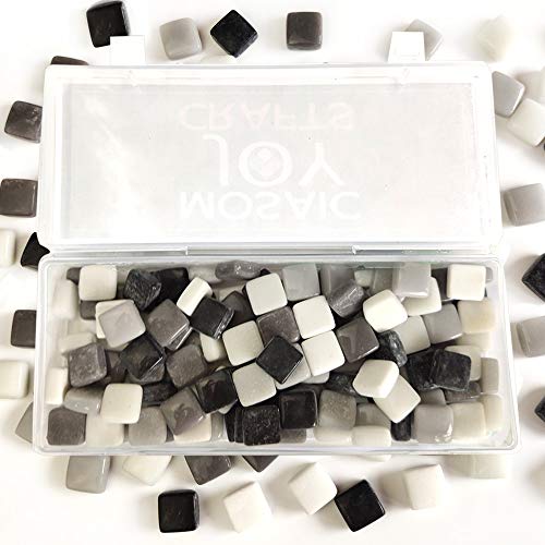 image for MOSAJOY Mosaic Tiles for Crafts,Mixed Color Stained Glass Square Piece