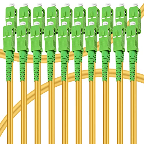Image of 20Pack - 2m SC /APC to SC /APC Fiber Optic Internet Cable, Single Mode Patch Cable, Fiber Optic Jumper Optical Patch Cord - SIMPLEX - 9 /125um - OS1 /OS2 Compatible, LSZH Yellow