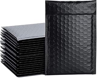 Switory Padded Envelopes A6 Bubble Mailers Packaging Bags 50pcs 4X7In Poly Bubble Mailers,Black Small Envelopes Bubble Envelopes,Bubble Lined Wrap Poly Mailers Bags for Shipping Mailing 10.2x17.7cm