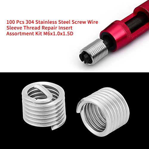 m6 helicoil kit 6mm helicoil 304 stainless steel 100 pcs 304 stainless steel screw wire sleeve thread repair insert assortment kit m6x10x15d
