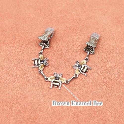 Image of Bees Sweater Cardigan Clip Women honeybee Shawl Scarf Collar Brooches Cloak Cape Clasp Dress Clothes Top Cinch Clip