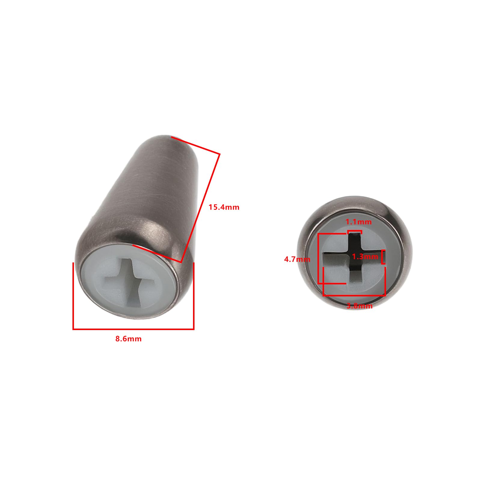 LT Easiyl 4pcs Guitar 5 Way Pickup Switch Tip Metal Switch Knob Compatible with Fender Strats Compatible with ST Guitars Compatible with Oak Grigsby Switch (Gunmetal Black) - Image 4